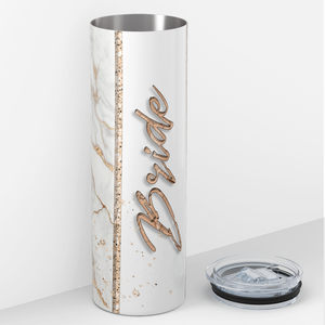 Gold Marble Bride 20oz Skinny Tumbler