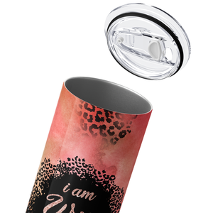 I am Wife Mom Boss Leopard Print 20oz Skinny Tumbler