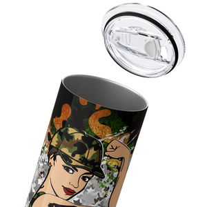 Proud US Army Wife Flag 20oz Skinny Tumbler