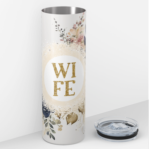 Wife Watercolor Florals 20oz Skinny Tumbler