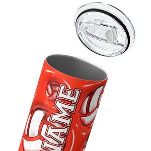 Personalized Volleyball Red Inflated 20oz Skinny Tumbler