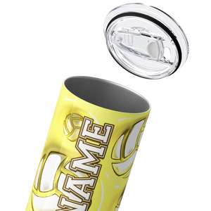 Personalized Volleyball Yellow Inflated 20oz Skinny Tumbler