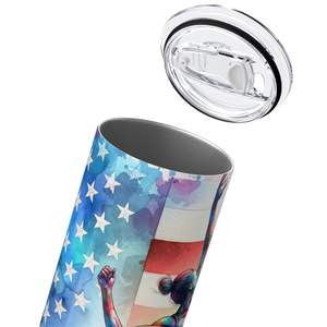 Volleyball Player American Flag 20oz Skinny Tumbler