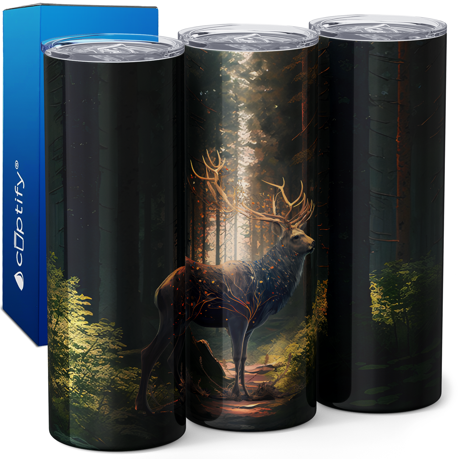 Deer Hunting in the Forest 20oz Skinny Tumbler