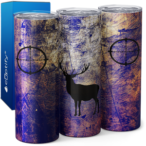 Deer Hunting Purple 20oz Skinny Tumbler