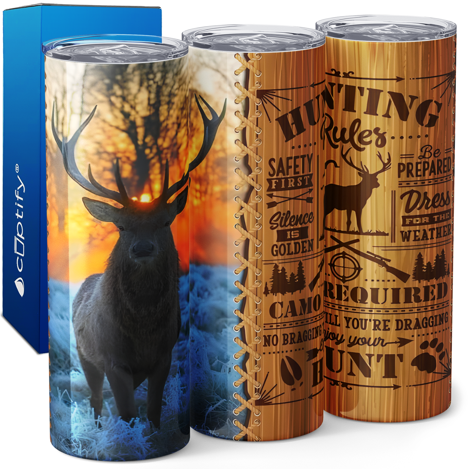 Deer Hunting Rules 20oz Skinny Tumbler