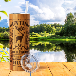 Deer Hunting Rules 20oz Skinny Tumbler