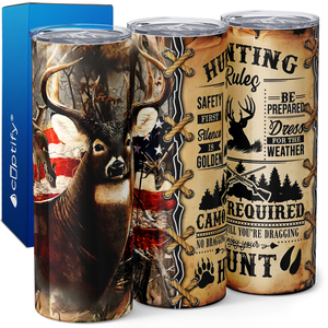 Hunting Rules Safety First 20oz Skinny Tumbler