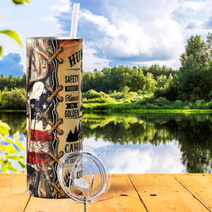 Hunting Rules Safety First 20oz Skinny Tumbler