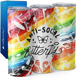 Anti-Social Butterfly 20oz Skinny Tumbler