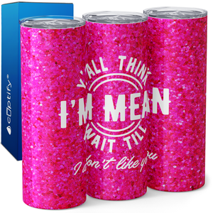 Y'all Think I'm Mean Wait Till I Don't Like You 20oz Skinny Tumbler