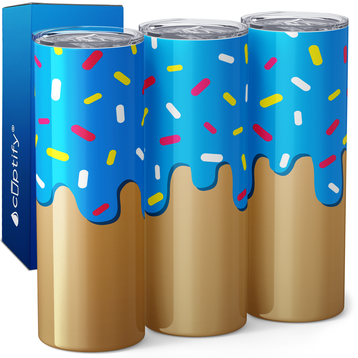 Blue Donut Sprinkles 20oz Skinny Tumbler