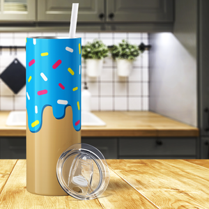 Blue Donut Sprinkles 20oz Skinny Tumbler