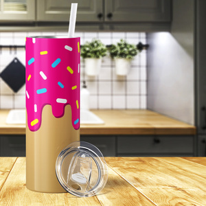 Pink Donut Sprinkles 20oz Skinny Tumbler