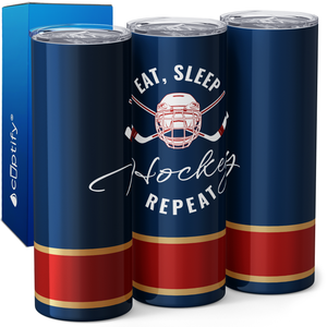 Eat Sleep Hockey Repeat 20oz Skinny Tumbler