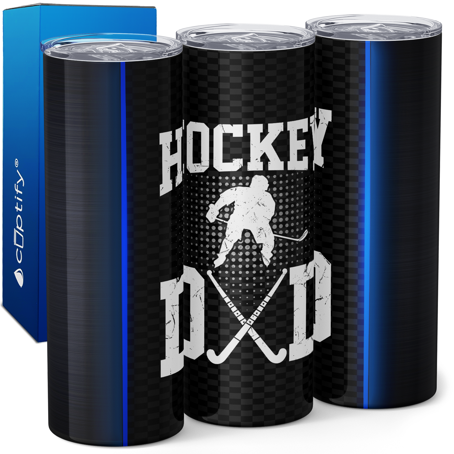 Hockey Dad Blue Line 20oz Skinny Tumbler