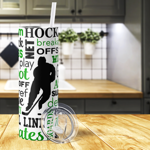 Hockey Word Art 20oz Skinny Tumbler