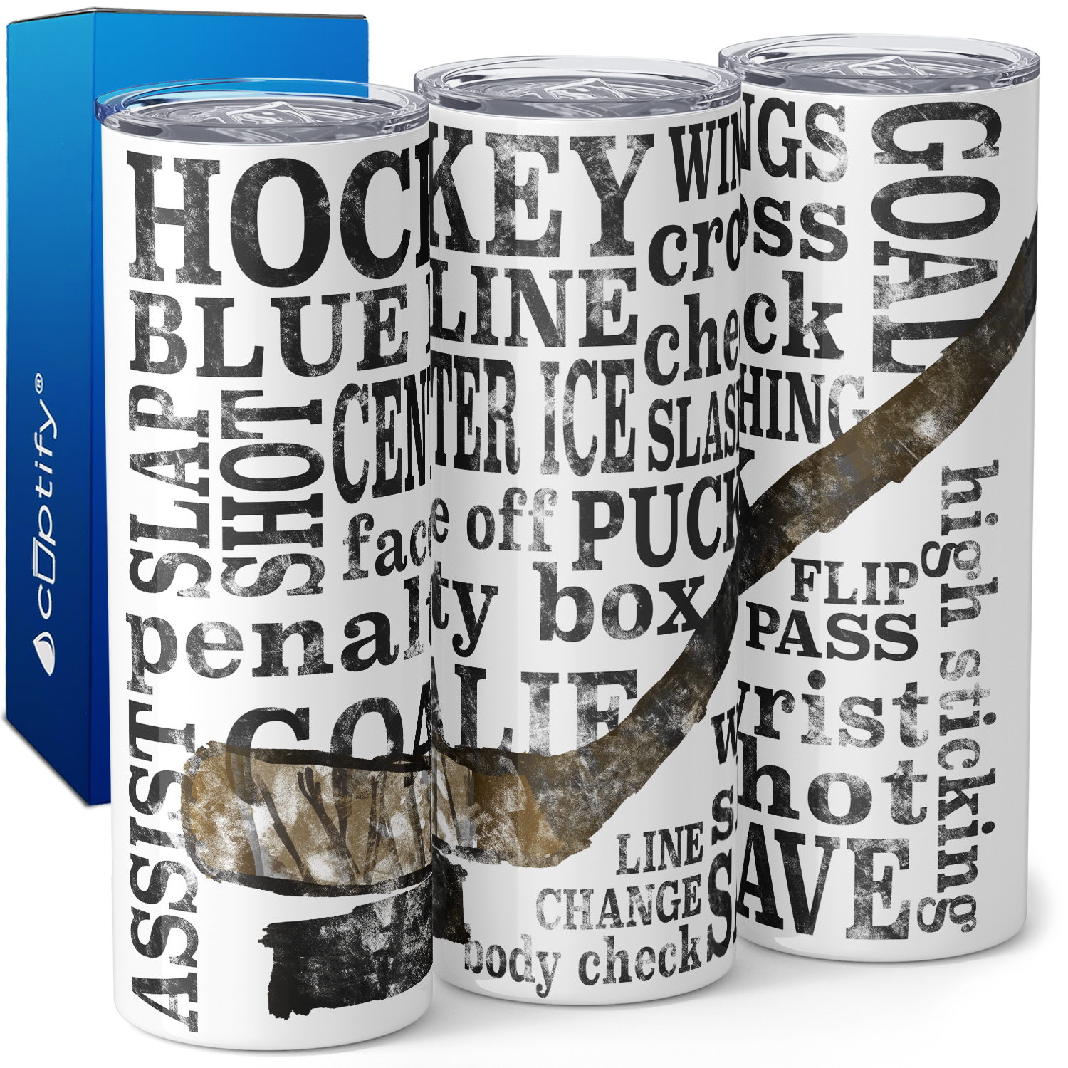 Hockey Words 20oz Skinny Tumbler