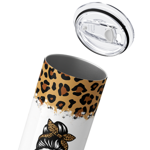 Leopard Hockey Mom Tumbler 20oz Skinny Tumbler