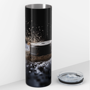 Black Hockey Puck 20oz Skinny Tumbler