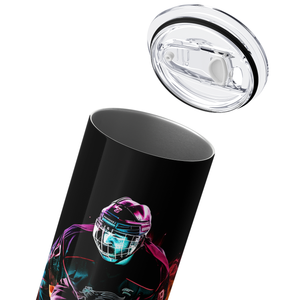 Hockey Player with Colorful Smoke 20oz Skinny Tumbler