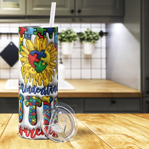 Accept Understand Love Autism Awareness 20oz Skinny Tumbler