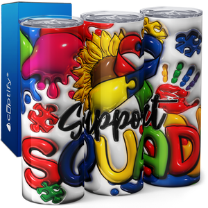 Autism Awareness Support Squad 20oz Skinny Tumbler