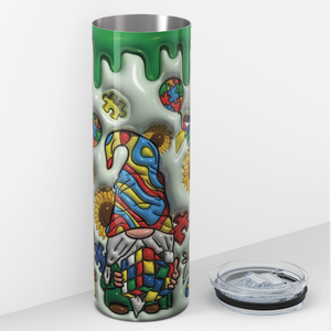 Autism Gnomes 20oz Skinny Tumbler