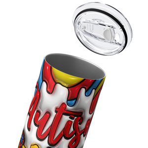 Autism Mom Butterfly Inflated 20oz Skinny Tumbler