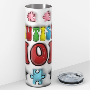 Autism Mom Inflated 20oz Skinny Tumbler