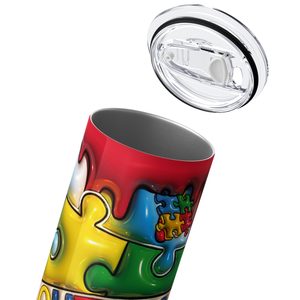 Autism Puzzle 20oz Skinny Tumbler