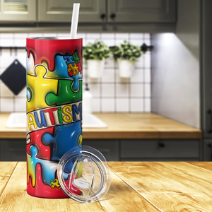 Autism Puzzle 20oz Skinny Tumbler