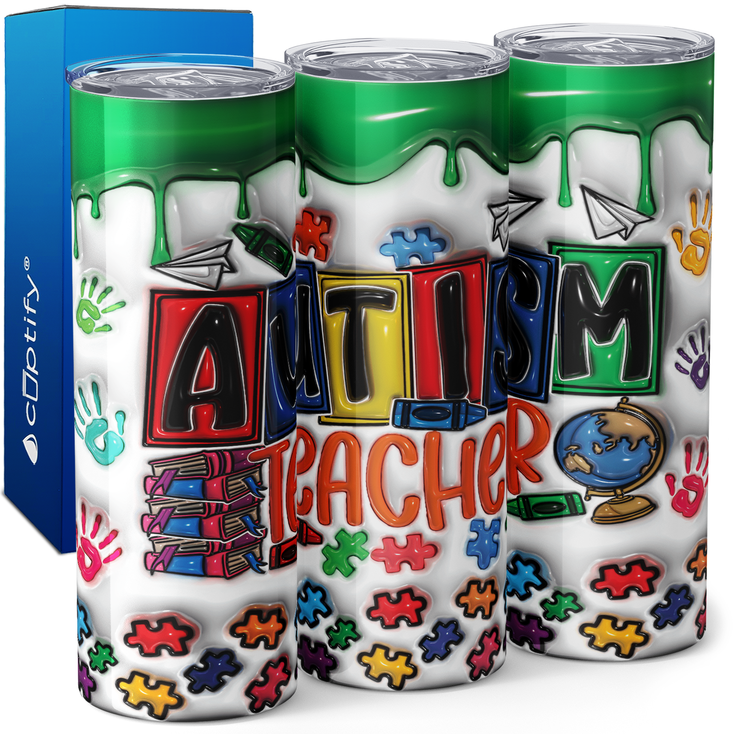 Autism Teacher 20oz Skinny Tumbler