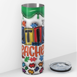 Autism Teacher 20oz Skinny Tumbler