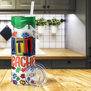 Autism Teacher 20oz Skinny Tumbler