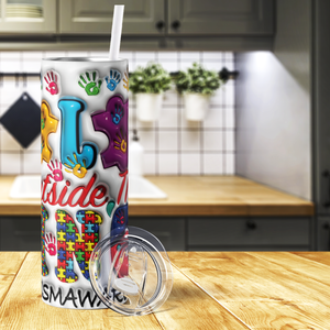 Color Outside the Lines Autism Awareness 20oz Skinny Tumbler