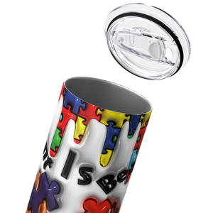 Different is Beautiful Hands with Puzzle 20oz Skinny Tumbler