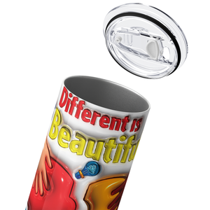 Different is Beautiful Puzzle Heart 20oz Skinny Tumbler