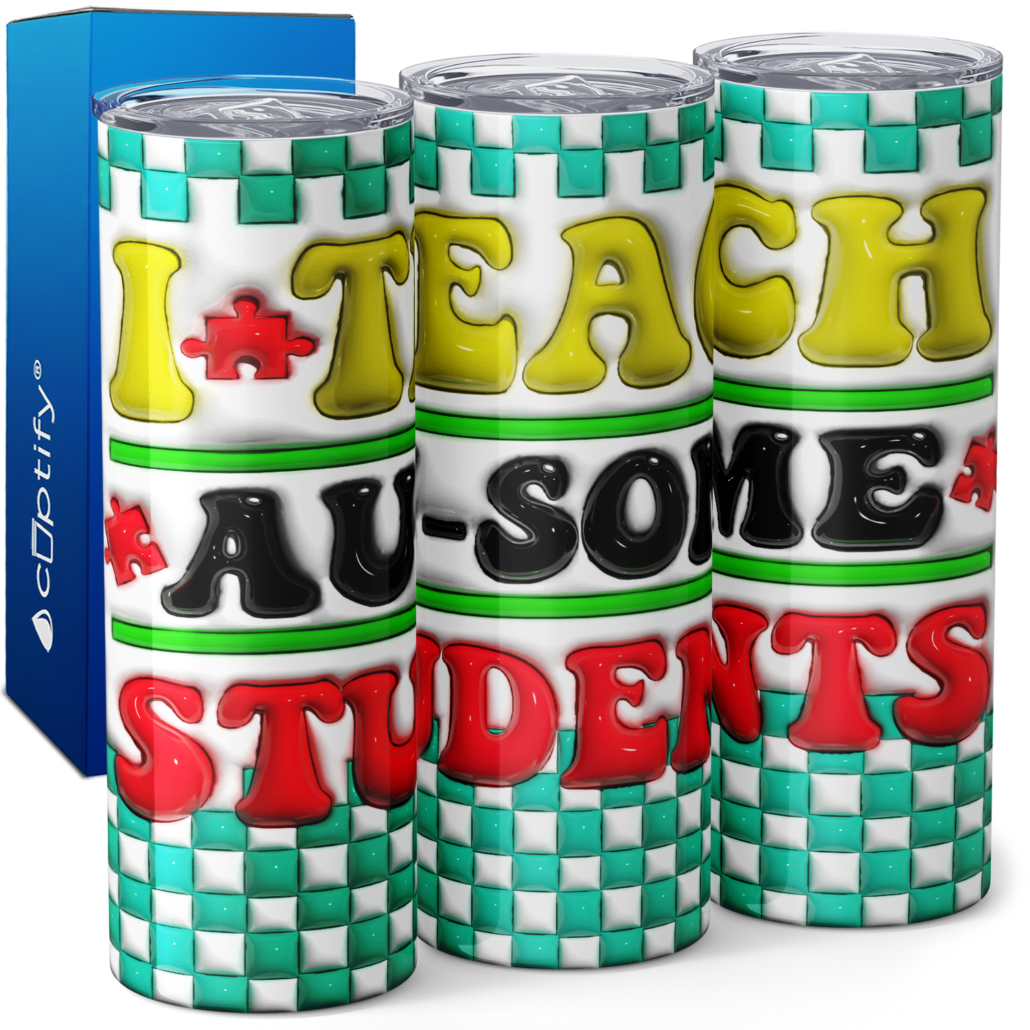 I Teach Au-Some Students 20oz Skinny Tumbler