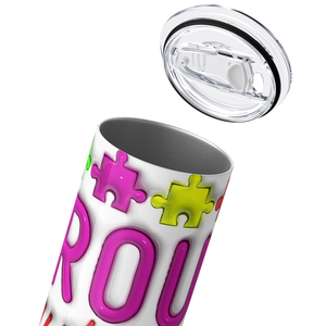 Proud Autism Mom 20oz Skinny Tumbler