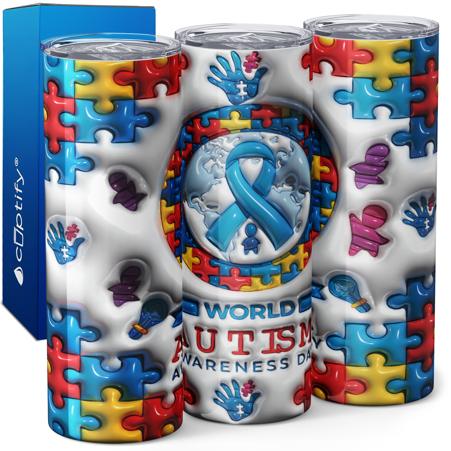 World Autism Awareness Day 20oz Skinny Tumbler