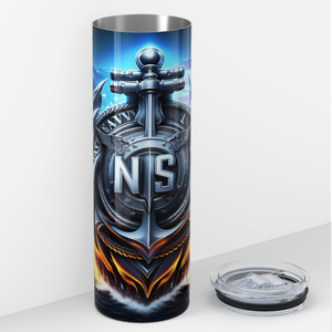 Anchor Navy American Flag 20oz Skinny Tumbler