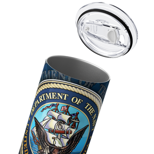 United States Navy Blue 20oz Skinny Tumbler