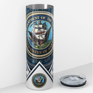 United States Navy Blue 20oz Skinny Tumbler