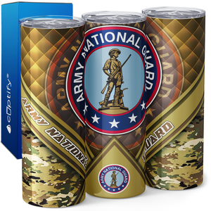 Army National Guard Camouflage 20oz Skinny Tumbler