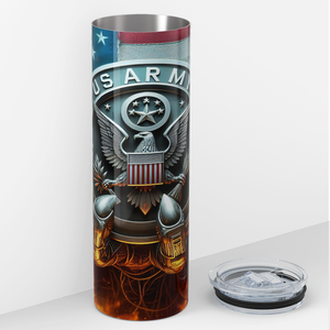 US ARMY American Flag Eagle 20oz Skinny Tumbler