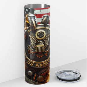 US ARMY American Flag 20oz Skinny Tumbler