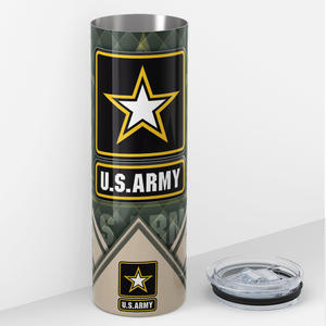 US Army Camouflage 20oz Skinny Tumbler