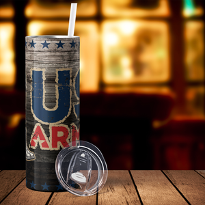 US Army Distressed 20oz Skinny Tumbler