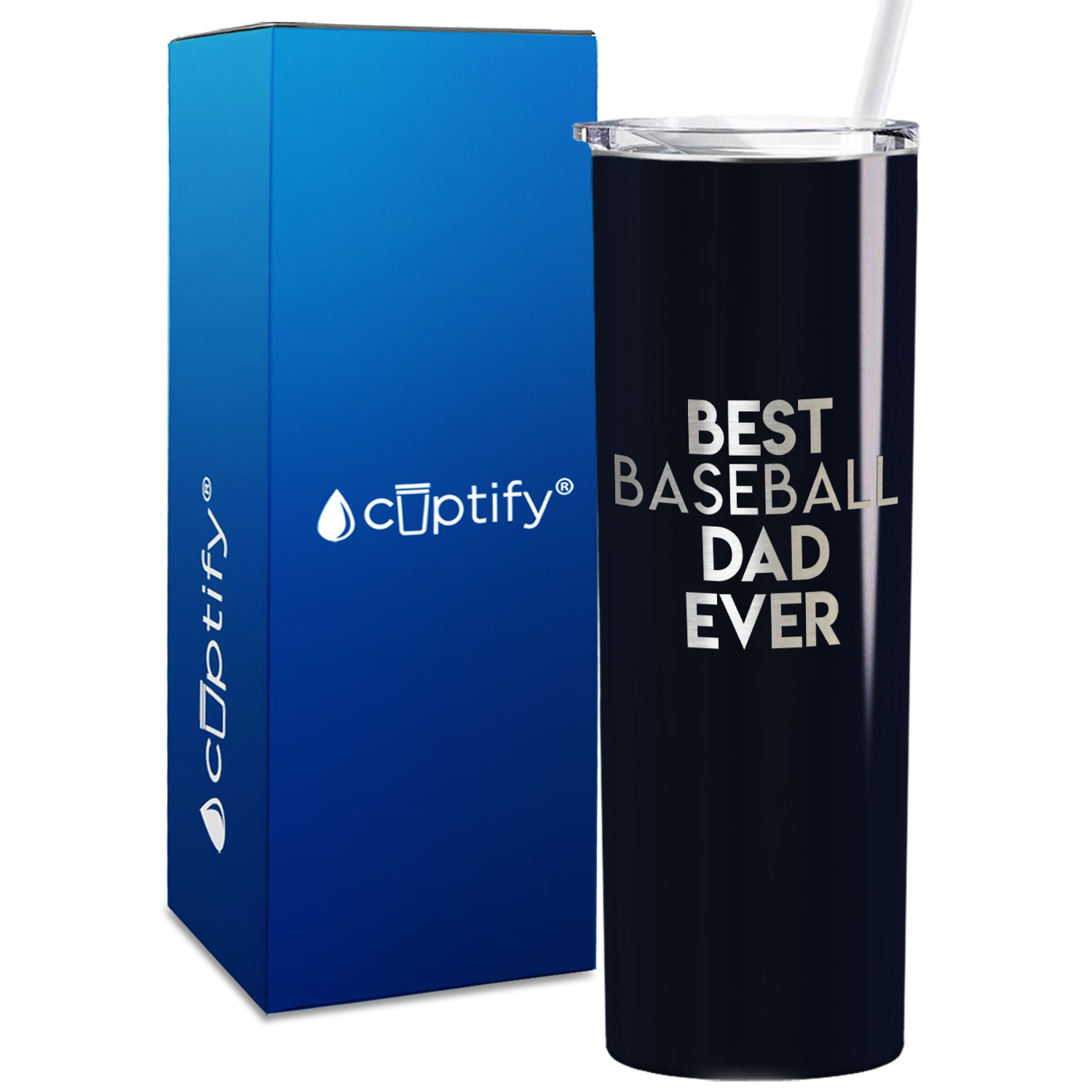 Best Baseball Dad Ever 20oz Skinny Tumbler